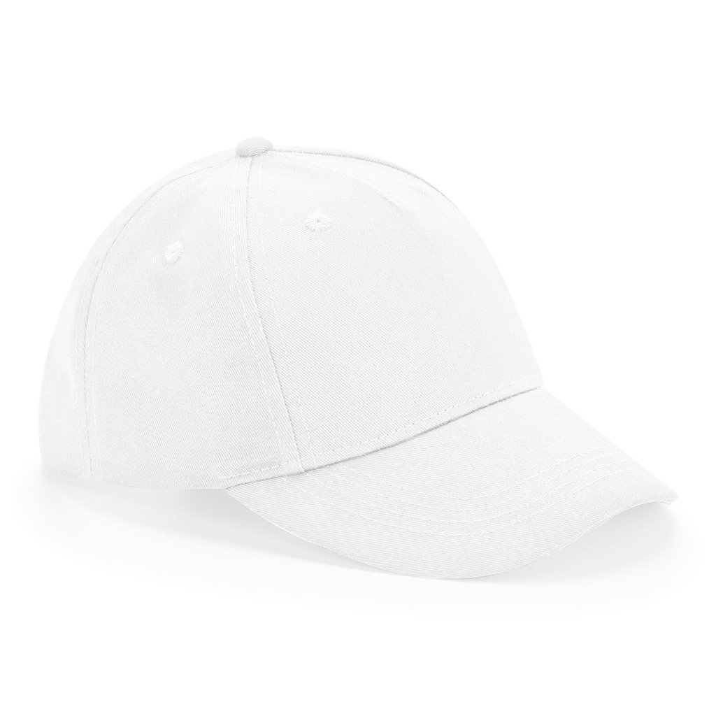 [BBB63NB-25I95] Junior Organic Cotton 5 Panel Cap (White)