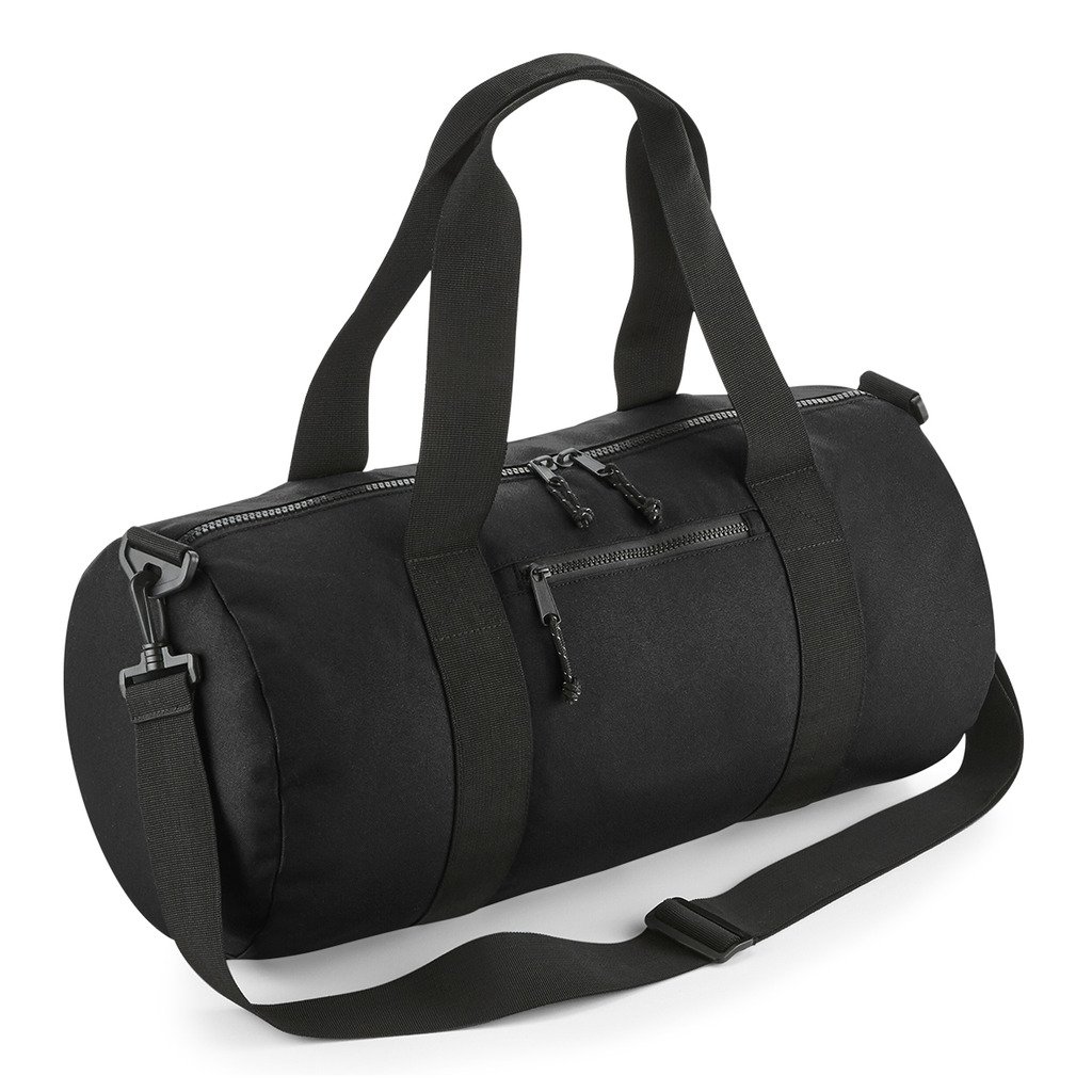 [BBG284-11R95] Recycled Barrel Bag (Black)