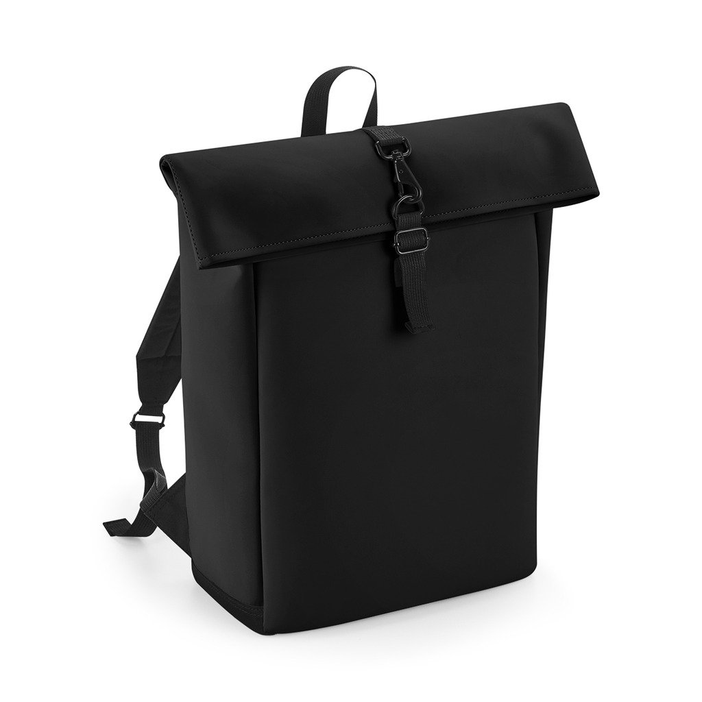 [BBG335-10R95] Matte PU Roll-Top Backpack (Black)