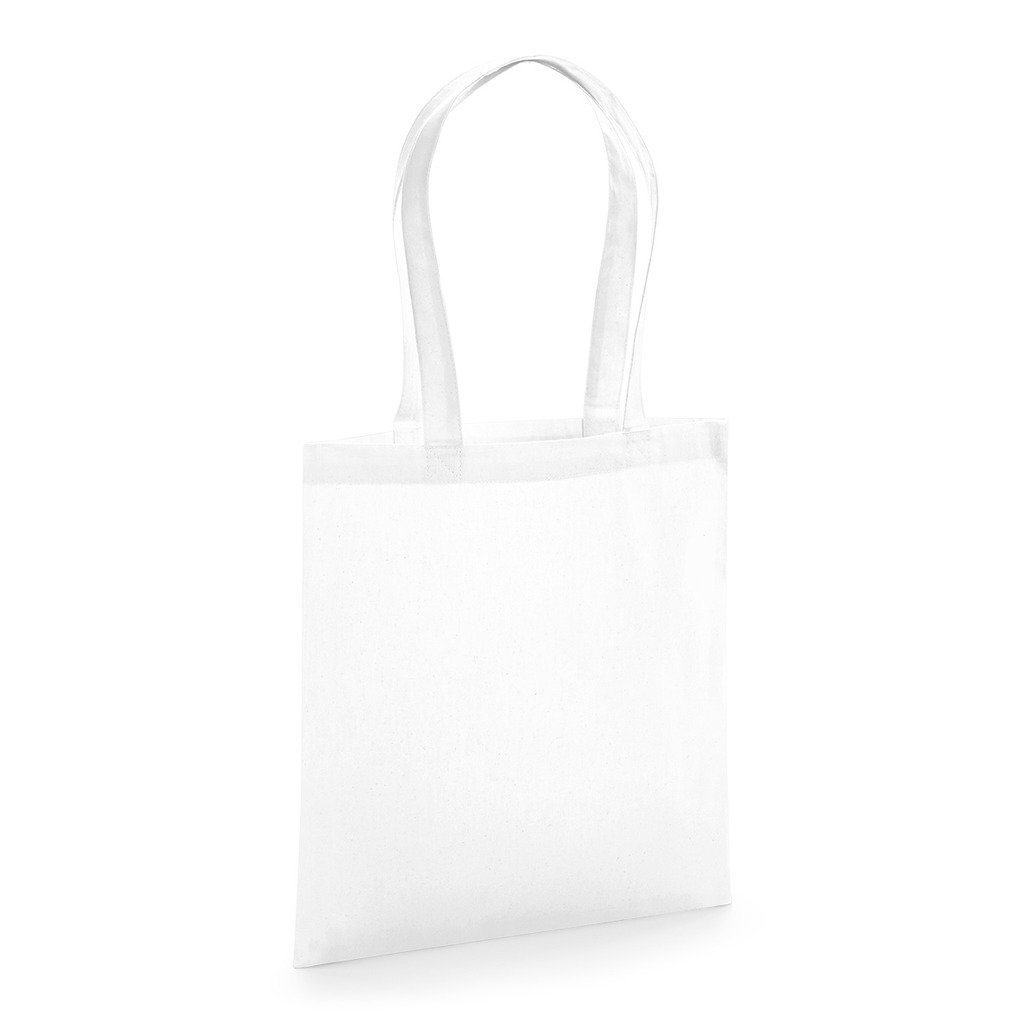 [BBW261-25M95] Organic Premium Cotton Tote (White)