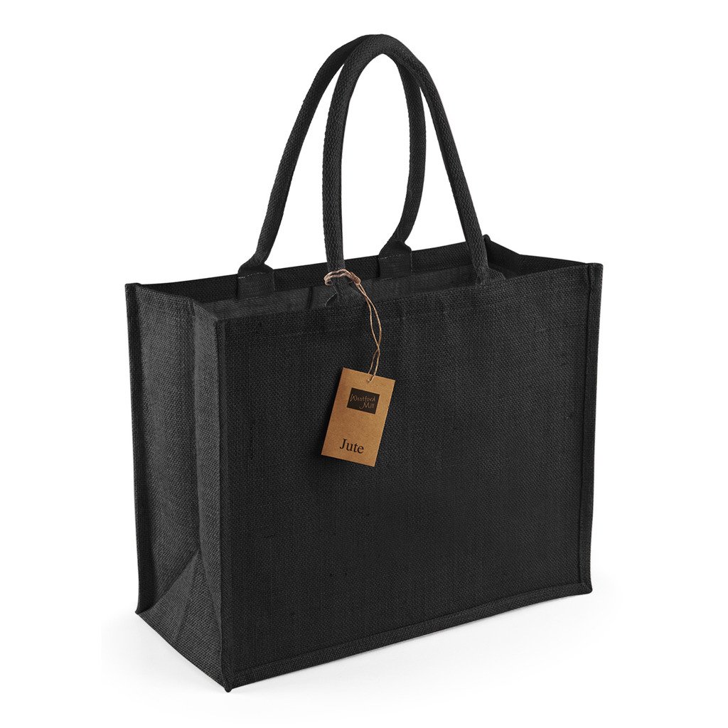 [BBW407-11S95] Jute Classic Shopper (Black/Black)