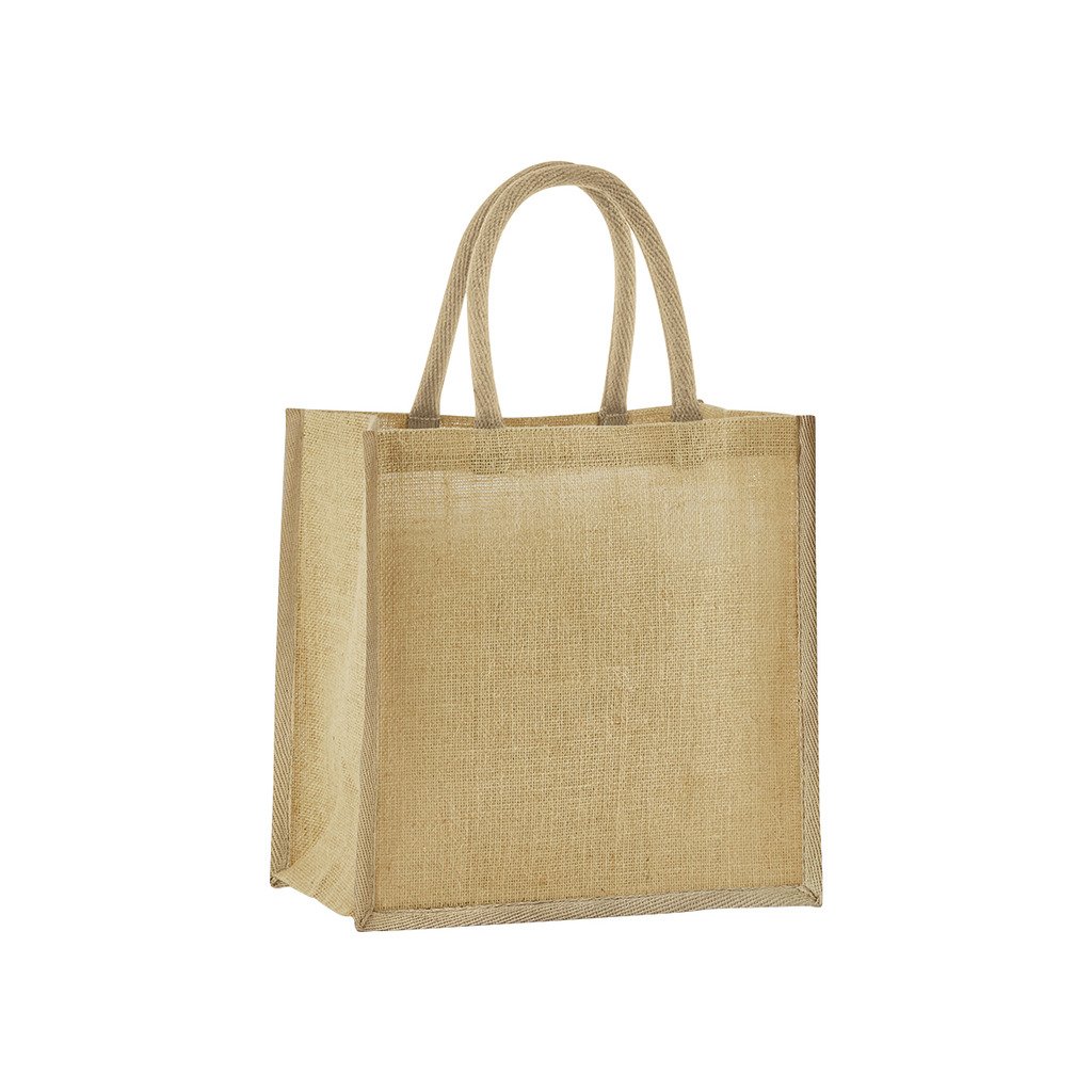 [BBW477-10A95] Natural starched jute mini gift bag (Natural)